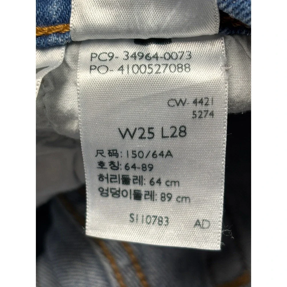Levi's Premium Big E Wedgie Straight Jeans Women's 25X28 Medium Wash Button Fly - Picture 8 of 16
